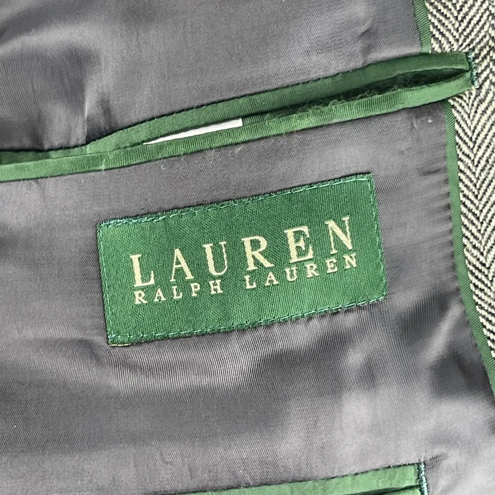 Lauren‎ Ralph Lauren Sport Coat Mens 42R Gray Excellent Herringbone Lambswool